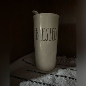 RAE DUNN Ceramic large mug with lid !